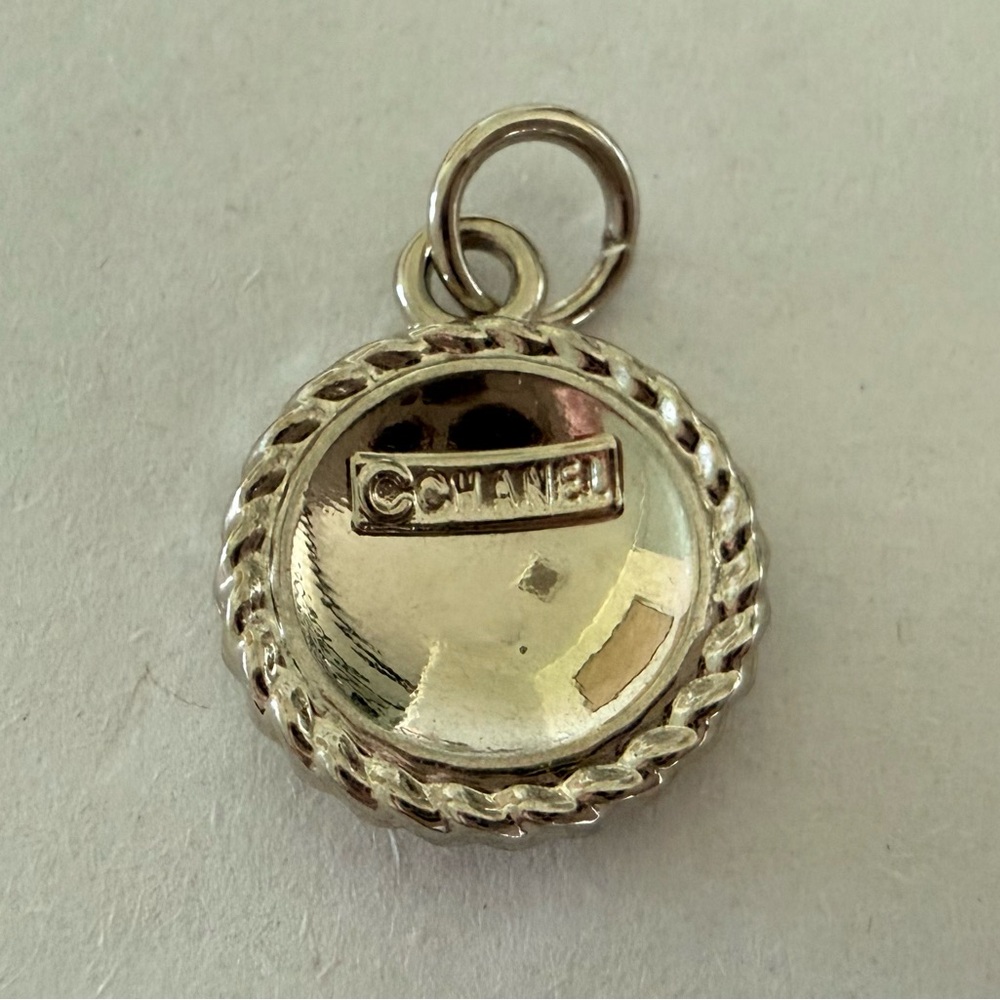 Chanel Upcycled CC Charm Pendant Silver Tone Round Medallion - Picture 3 of 4